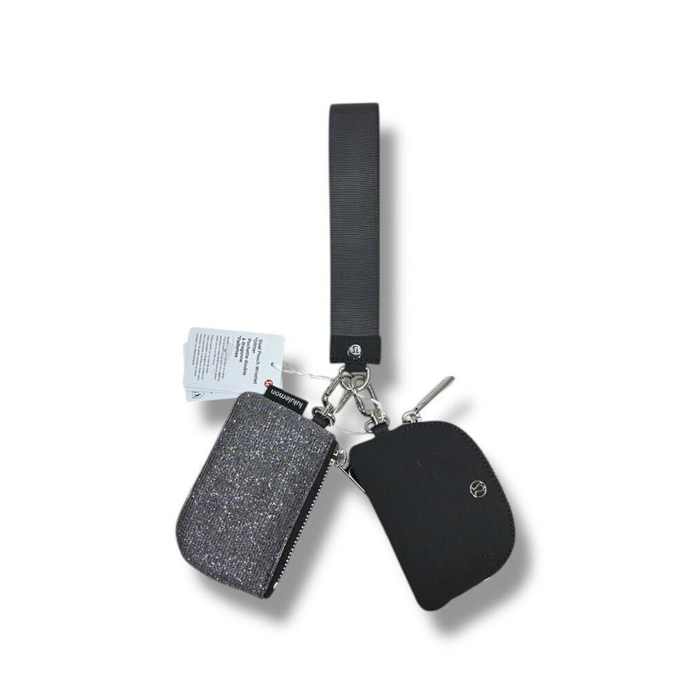 Lululemon NWT Dual Pouch Wrislet Glitter in Silver One Size